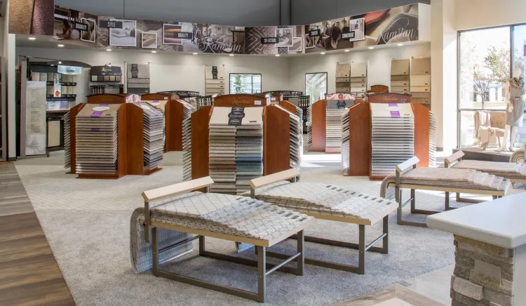 Interior flooring showroom carpet displays 