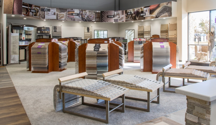 Interior flooring showroom carpet displays 