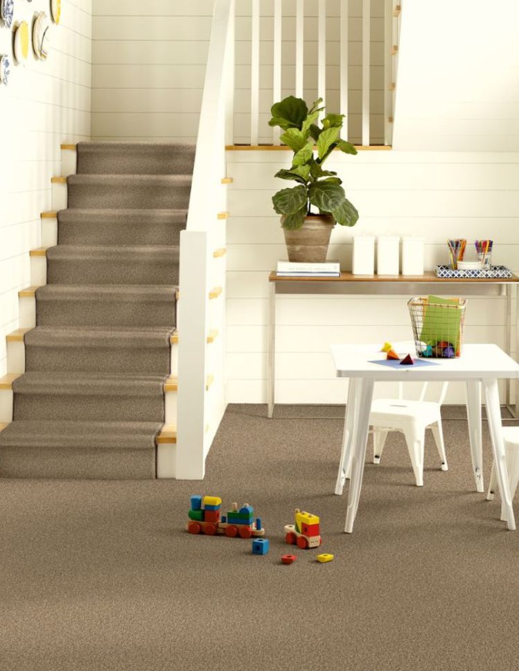 carpet in a hallway with stair runner